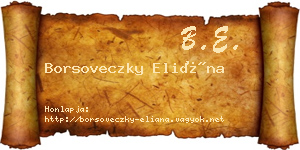 Borsoveczky Eliána névjegykártya